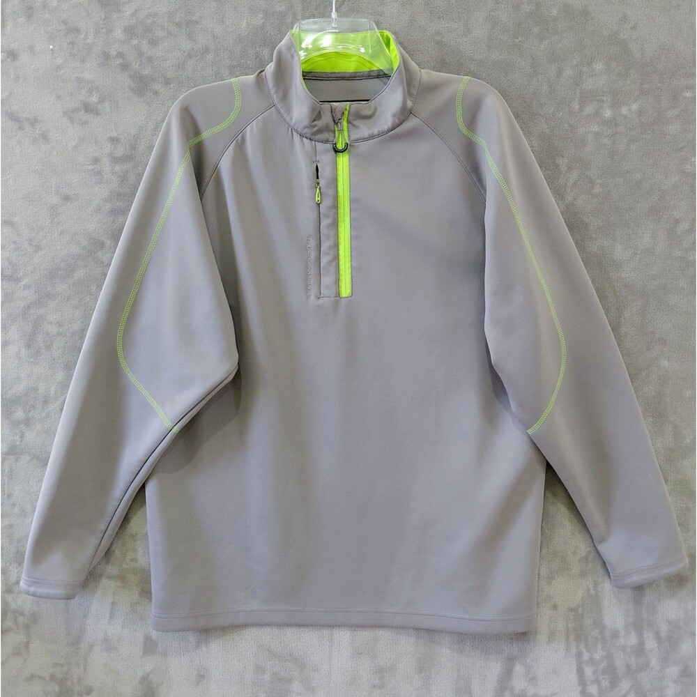 Sun Mountain Thermal Flex 1/4 Zip Pullover Men's Large Gray Golf Outdoors Pocket